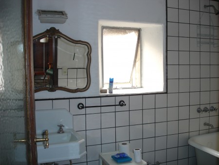 the bathroom